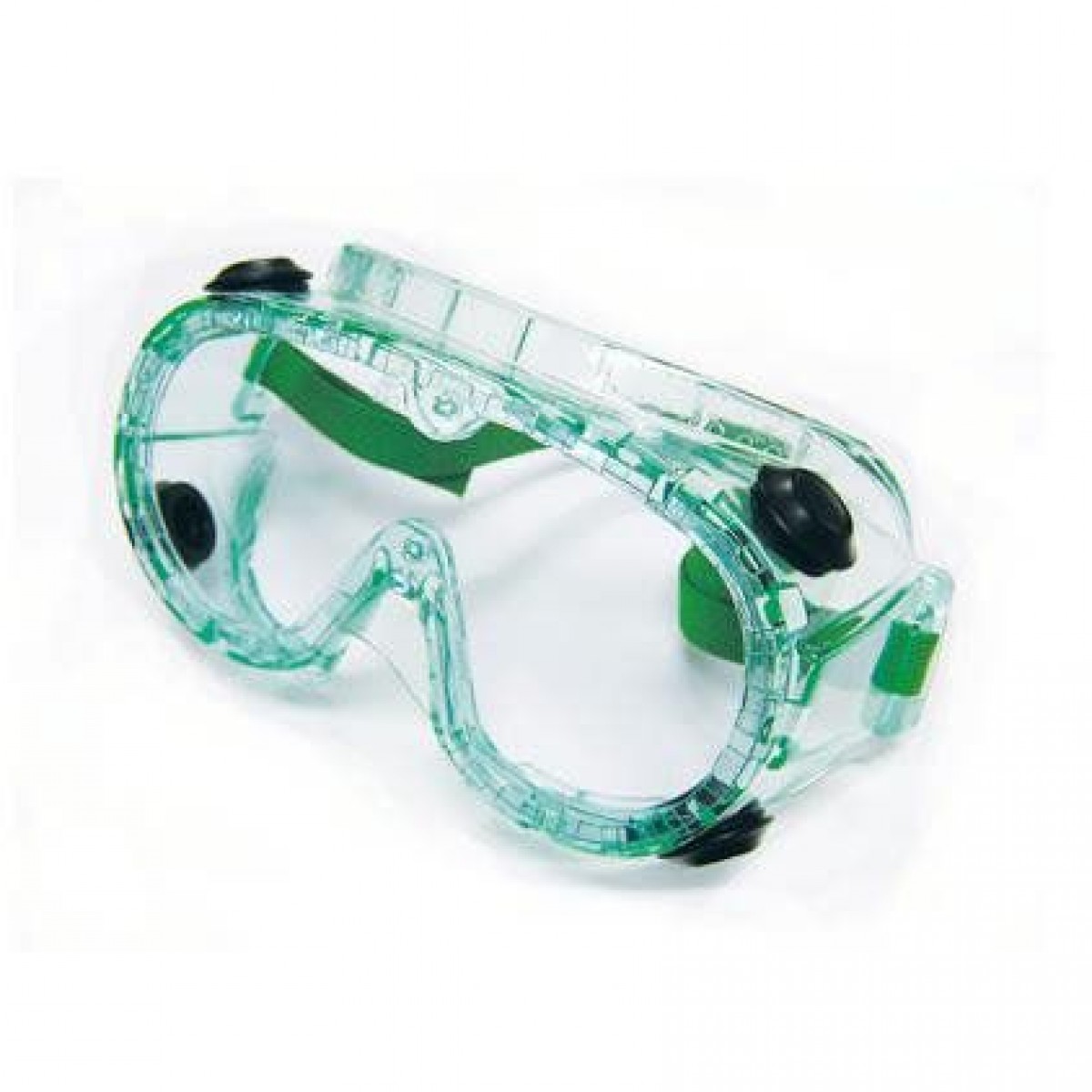 Cover Goggle, Green Tinted Body, Direct Vents, Clear AntiFog Lens