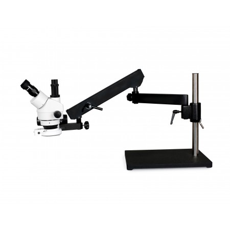 PA-9F-IFR07 Simul-Focal Trinocular Zoom Stereo Microscope - 0.7X - 4.5X Zoom Range, 144-LED Ring Light