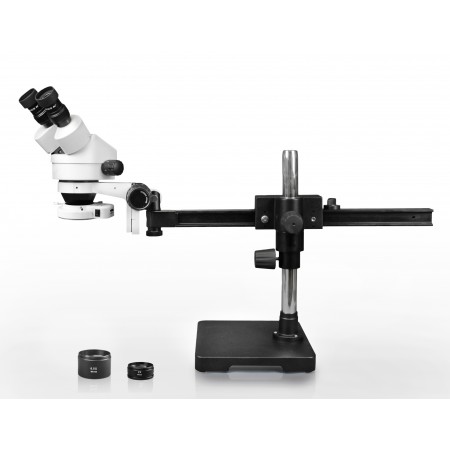 PA-2AEZ-IFR07 Binocular Zoom Stereo Microscope - 0.7X-4.5X Zoom Range, 0.5X & 2.0X Auxiliary Lenses, 144-LED Ring Light