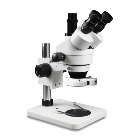 PA-1F-IFR07 Simul-Focal Trinocular Zoom Stereo Microscope - 0.7X-4.5X Zoom Range, 144-LED Ring Light