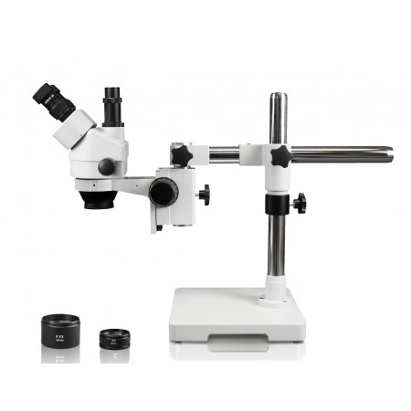 PA-3FZ Simul-Focal Trinocular Zoom Stereo Microscope - 0.7X - 4.5X Zoom Range, 0.5X & 2.0X Auxiliary Lenses