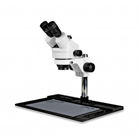 PA-10F Simul-Focal Trinocular Zoom Stereo Microscope - 0.7X - 4.5X Zoom Range