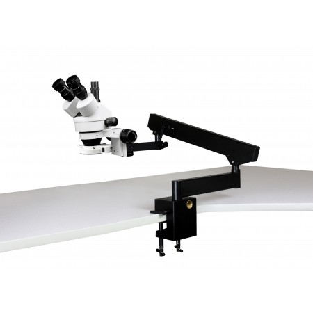 PA-7F-IFR07 Simul-Focal Trinocular Zoom Stereo Microscope - 0.7X - 4.5X Zoom Range, 144-LED Ring Light