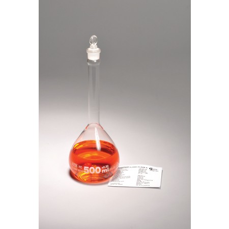 Volumetric Flasks with Glass Stoppers, Class A, Batch Certified