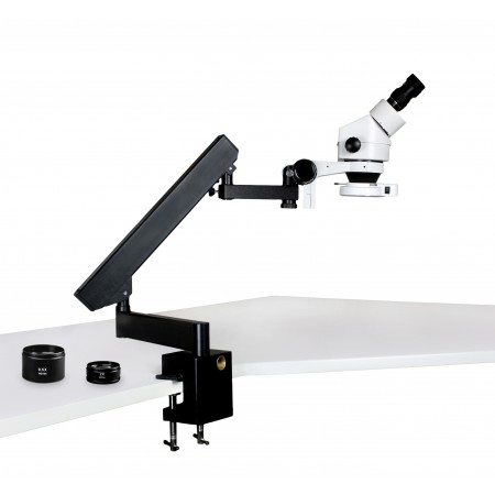 PA-7EZ-IFR07 Binocular Zoom Stereo Microscope - 0.7X - 4.5X Zoom Range, 0.5X & 2.0X Auxiliary Lense, 144-LED Ring Light
