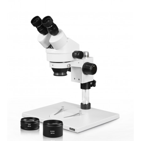 PA-1AEZ Binocular Zoom Stereo Microscope - 0.7X-4.5X Zoom Range, 0.5X & 2.0X Auxiliary Lenses