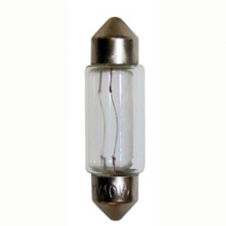 Tungsten Light Bulb, Festoon Shaped 10W, 12V