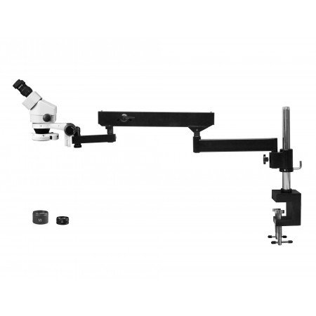 PA-8EZ-IFR07 Binocular Zoom Stereo Microscope - 0.7X - 4.5X Zoom Range, 0.5X & 2.0X Auxiliary Lenses, 144-LED Ring Light