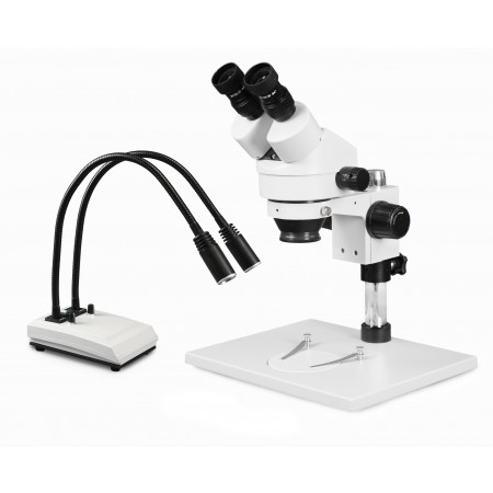 PA-1AE-IHL20 Binocular Zoom Stereo Microscope - 0.7X-4.5X Zoom Range, Dual Gooseneck LED Light