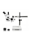 PA-3FZ-IFR07 Simul-Focal Trinocular Zoom Stereo Microscope - 0.7X - 4.5X Zoom Range, 0.5X & 2.0X Auxiliary Lenses, 144-LED Ring Light
