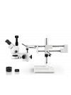 PA-5FZ-IFR07-5NS-WH Simul-Focal Trinocular Zoom Stereo Microscope - 0.7X - 4.5X Zoom Range, 0.5X & 2.0X Auxiliary Lenses, 144-LED Ring Light, 5MP WiFi  Digital Camera