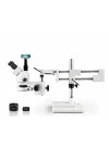 PA-5FZ-IFR07-3609NS Simul-Focal Trinocular Zoom Stereo Microscope - 0.7X - 4.5X Zoom Range, 0.5X & 2.0X Auxiliary Lenses, 144-LED Ring Light, 2MP High Definition Digital Camera