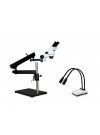 PA-9E-IHL20 Binocular Zoom Stereo Microscope - 0.7X - 4.5X Zoom Range, Dual Gooseneck LED Light
