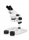 PA-1AEZ-IFR07 Binocular Zoom Stereo Microscope - 0.7X-4.5X Zoom Range, 0.5X & 2.0X Auxiliary Lenses, 144-LED Ring Light