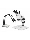 PA-1AF-IHL20 Simul-Focal Trinocular Zoom Stereo Microscope - 0.7X-4.5X Zoom Range, Dual Gooseneck LED Light