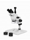 PA-1AFZ-IFR07-5NS-WH Simul-Focal Trinocular Zoom Stereo Microscope - 0.7X-4.5X Zoom Range, 0.5X & 2.0X Auxiliary Lenses, 144-LED Ring Light, 5MP WiFi Digital Camera