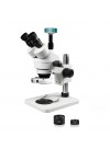 PA-1AFZ-IFR07-3609NS Simul-Focal Trinocular Zoom Stereo Microscope - 0.7X-4.5X Zoom Range, 0.5X & 2.0X Auxiliary Lenses, 144-LED Ring Light, 2MP High Definition Digital Camera