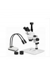 PA-1AFZ-IHL20-5N Simul-Focal Trinocular Zoom Stereo Microscope - 0.7X-4.5X Zoom Range, 0.5X & 2.0X Auxiliary Lenses, Dual Gooseneck LED Light, 5MP Digital CMOS Camera