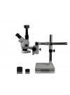 PA-3FZ-IFR07-5N Simul-Focal Trinocular Zoom Stereo Microscope - 0.7X - 4.5X Zoom Range, 0.5X & 2.0X Auxiliary Lenses, 144-LED Ring Light, 5MP Digital CMOS Camera