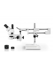 PA-5FZ-IFR07 Simul-Focal Trinocular Zoom Stereo Microscope - 0.7X - 4.5X Zoom Range, 0.5X & 2.0X Auxiliary Lenses, 144-LED Ring Light 