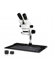 PA-10EZ-IFR07 Binocular Zoom Stereo Microscope - 0.7X - 4.5X Zoom Range, 0.5X & 2.0X Auxiliary Lenses, 144-LED Ring Light 