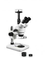 PA-1FZ-IFR07-10N Simul-Focal Trinocular Zoom Stereo Microscope - 0.7X-4.5X Zoom Range, 0.5X & 2.0X Auxiliary Lenses, 144-LED Ring Light, 10MP Digital Eyepiece Camera 