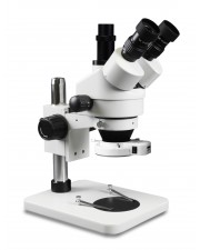 PA-1F-IFR07 Simul-Focal Trinocular Zoom Stereo Microscope - 0.7X-4.5X Zoom Range, 144-LED Ring Light 