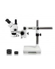 PA-3FZ-IFR07 Simul-Focal Trinocular Zoom Stereo Microscope - 0.7X - 4.5X Zoom Range, 0.5X & 2.0X Auxiliary Lenses, 144-LED Ring Light 
