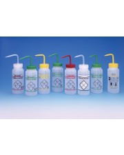 2-Color Wash Bottles, Safety-Vented & Safety-Labeled, Wide Mouth 