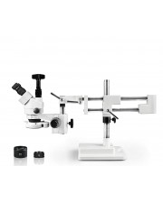 PA-5FZ-IFR07-5607NS Simul-Focal Trinocular Zoom Stereo Microscope - 0.7X - 4.5X Zoom Range, 0.5X & 2.0X Auxiliary Lenses, 144-LED Ring Light, 16MP Digital Camera 