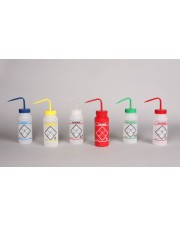 2-Color Wash Bottle, Safety-Labeled, Wide Mouth 