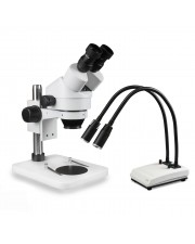PA-1E-IHL20 Binocular Zoom Stereo Microscope - 0.7X-4.5X Zoom Range, Dual Gooseneck LED Light 