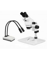 PA-1AE-IHL20 Binocular Zoom Stereo Microscope - 0.7X-4.5X Zoom Range, Dual Gooseneck LED Light 