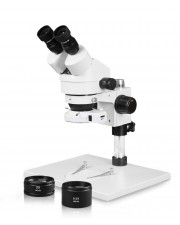 PA-1AEZ-IFR07 Binocular Zoom Stereo Microscope - 0.7X-4.5X Zoom Range, 0.5X & 2.0X Auxiliary Lenses, 144-LED Ring Light 