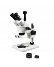 PA-1FZ-IFR07-5N Simul-Focal Trinocular Zoom Stereo Microscope - 0.7X-4.5X Zoom Range, 0.5X & 2.0X Auxiliary Lenses, 144-LED Ring Light, 5MP Digital CMOS Camera 